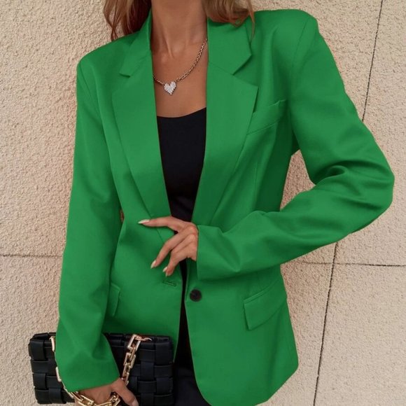 GREEN single button Blazer Jacket - Picture 2 of 12